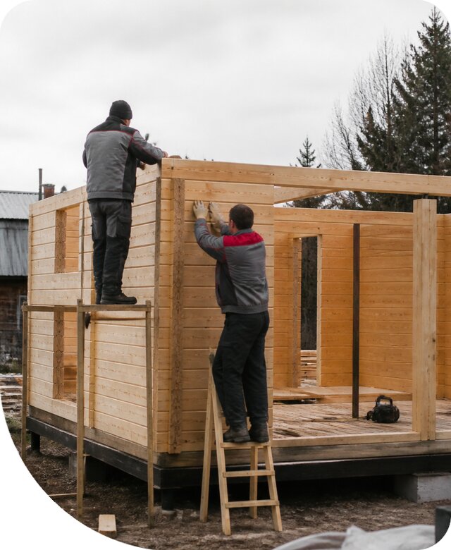 Строительство построек из бруса под ключ в Новомосковске недорого